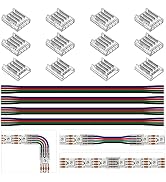 BTF-LIGHTING 4 Pin 10mm 0.39in Width Transparent Connector Kit,4pcs Gapless Solderless 8pcs Corne...