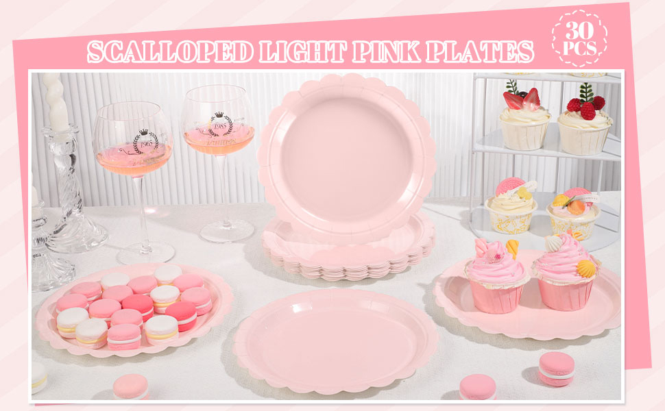 pink paper plates