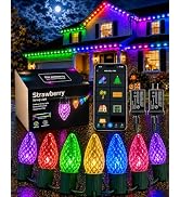 Aoycocr 2 Pack 66FT Total 100 LEDs Smart RGB C9 Christmas Lights Outdoor | App Control, 125 Modes...