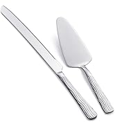 Seeshine Silver Cake Cutter Set, Stainless Steel Cake Cutting Set Include Cake Knife and Cake Ser...