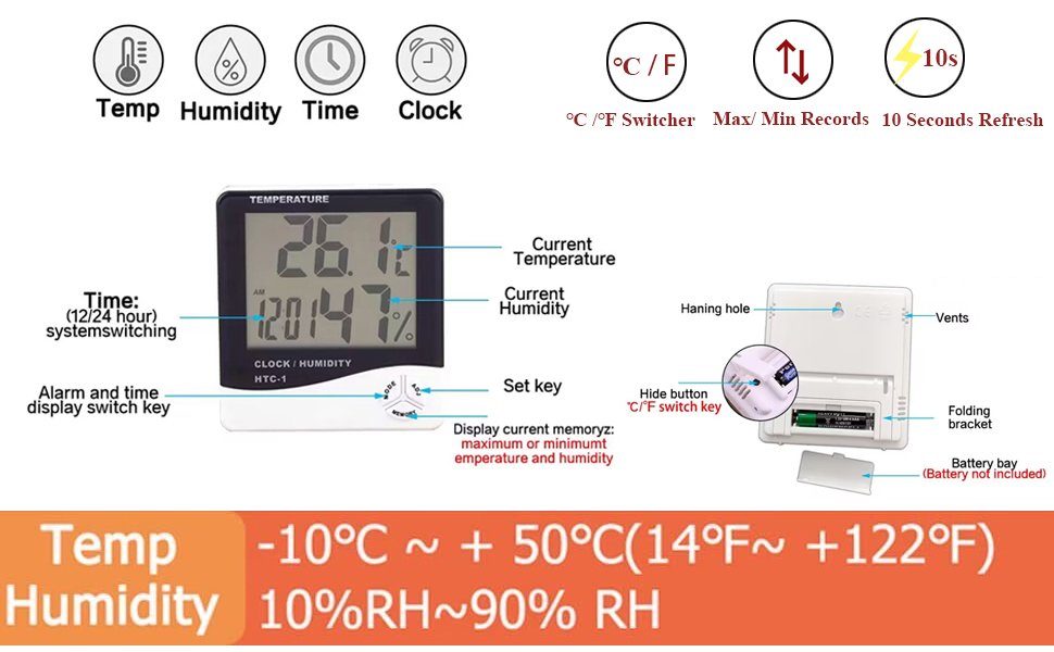 Indoor Thermometers and Room Humidity Meter