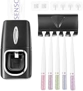 RIDGEPOLE Toothbrush Holder and Toothpaste Dispenser Set, Automatic Toothpaste Squeezer Dispenser...