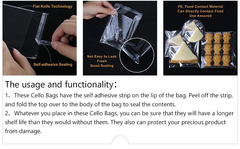 400 Pcs 4"x4.73" Clear Resealable Cellophane Bags Good for Bakery, Candle, Soap, Cookie Poly Bags
