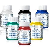 kuailaya Block Printing Ink Set, 6 Colors Water Soluble Ink for Fabric Paper and Printmaking Crea...