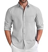 COOFANDY Men's Long Sleeve Button Down Shirt Wrinkle Free Untucked Dress Shirt Casual Denim Shirt