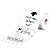 Phomemo 4x6 Thermal Label, Shipping Labels Pack of 250 4x6 Roll Labels, Compatible with Phomemo, ...