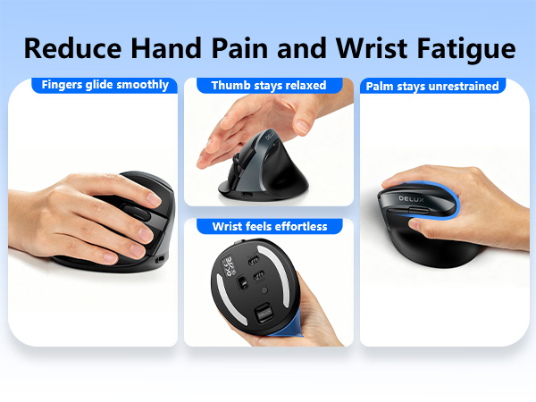 DELUX Wireless Ergonomic Mouse