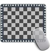 Chess Mouse Pad 7.9x9.4 Inch, Chess Board Mousepad with Chess Pieces Border, Non-Slip Water-Resis...