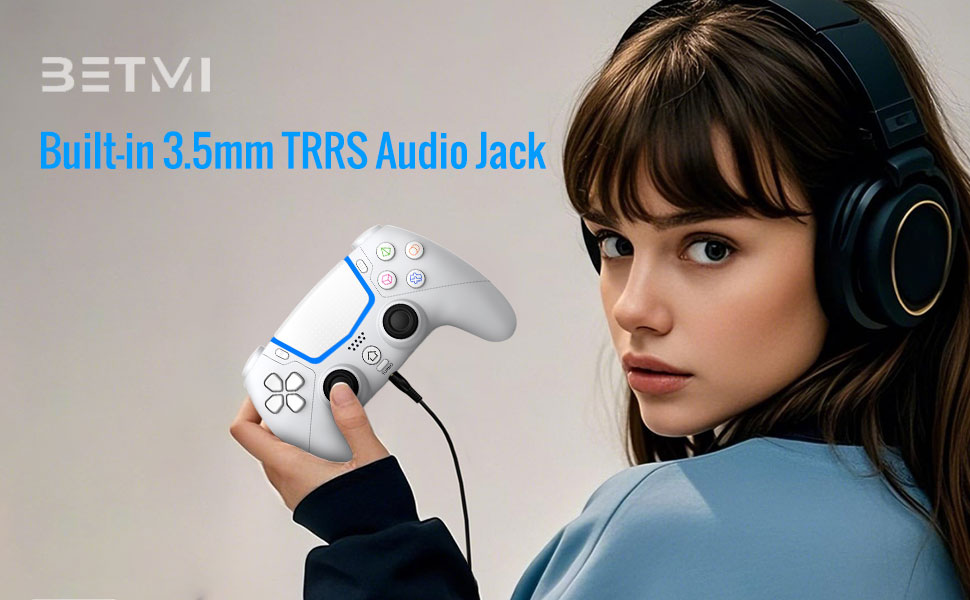 for ps-5 controller built-in 3.5mm trrs stereo audio jack speaker