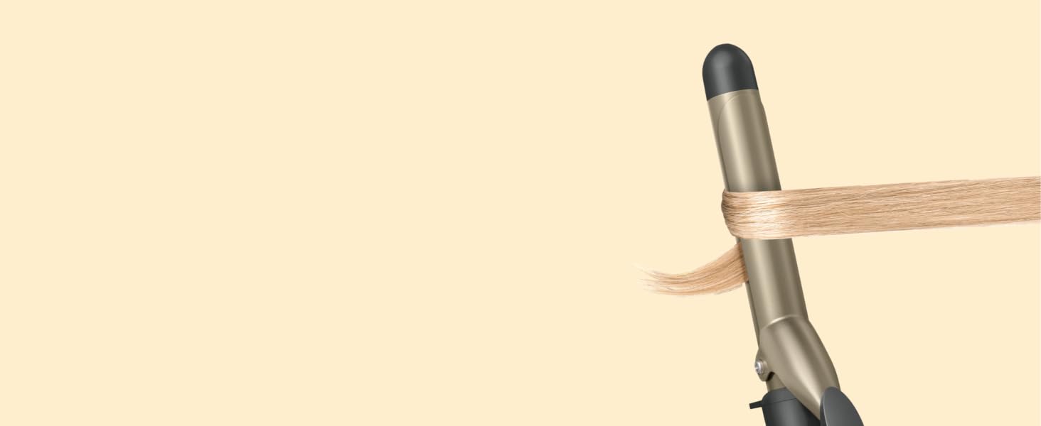 Curling iron with hair