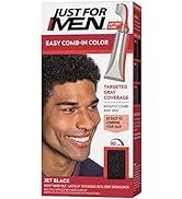 Just For Men Easy Comb-In Color Mens Hair Dye, Easy No Mix Application with Comb Applicator - Jet...