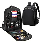 AIHOPESTO Barber Travel Backpack (Black, 17.7 x 12.6 x 7.5 inches), Air Cushion Design, Waterproo...