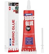 60 ML Fabric Glue Permanent Craft Liquid Stitch Fabric Glue for Patches, Denim, Cotton, Fabric, L...