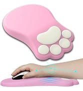L-SPOUTTO Ergonomic Mouse Pad with Wrist Rest,Cute Cat Paw Mousepad Wrist Support,Comfortable Mas...