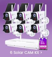 xmartO Solar Wireless Security Camera System, 10CH 4K Expandable WiFi 6 NVR 6 * 4MP 2K Outdoor Ca...