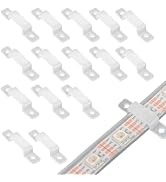 VIPMOON 100 Pack Strip Light Mounting Clips LED Strip Light Holder Mounting Brackets for 10mm Wid...