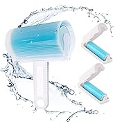 Washable Lint Roller 3 Pack, Lint Roller Reusable Sticky Dog Cat Hair Remover Cleaner with Cover ...