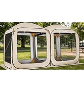 VEVOR 12x6ft 2-in-1 Pop-Up Screen House Tent, Dual Room Screen Gazebo, Portable Screened Canopy w...