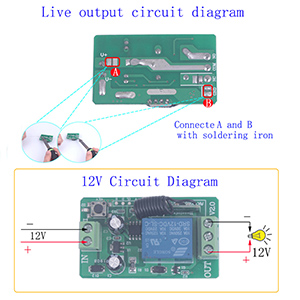 DC 12V 10A Relay Switch 1CH Wireless Remote Control Switch