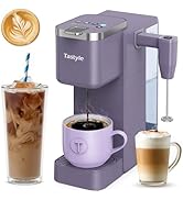 Tastyle Single Serve Coffee Maker with Built-in Detachable Milk Frother, Iced and Hot Coffee Mach...