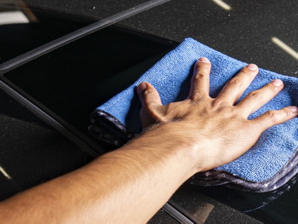 High pile microfiber towels for safe car drying without scratching