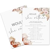 LSJEHTQ Bridal Shower Games Cards, Would She Rather Themed Spring Bridal Shower Games for 25 Gues...