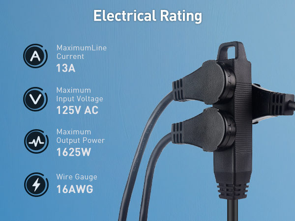 360° Rotating Flat Plug Short Extension Cord