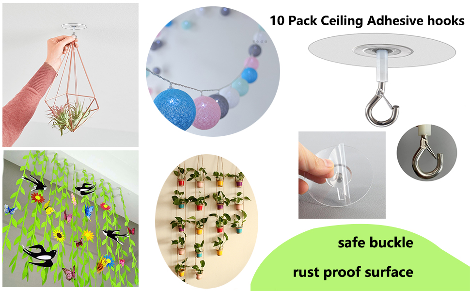 Pack of 10 Ceiling Adhesive hooks