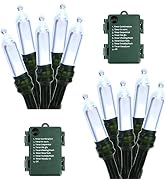 BrizLabs Battery Operated String Light with Timer, 17.94ft 50 LED Battery Christmas Light Green W...