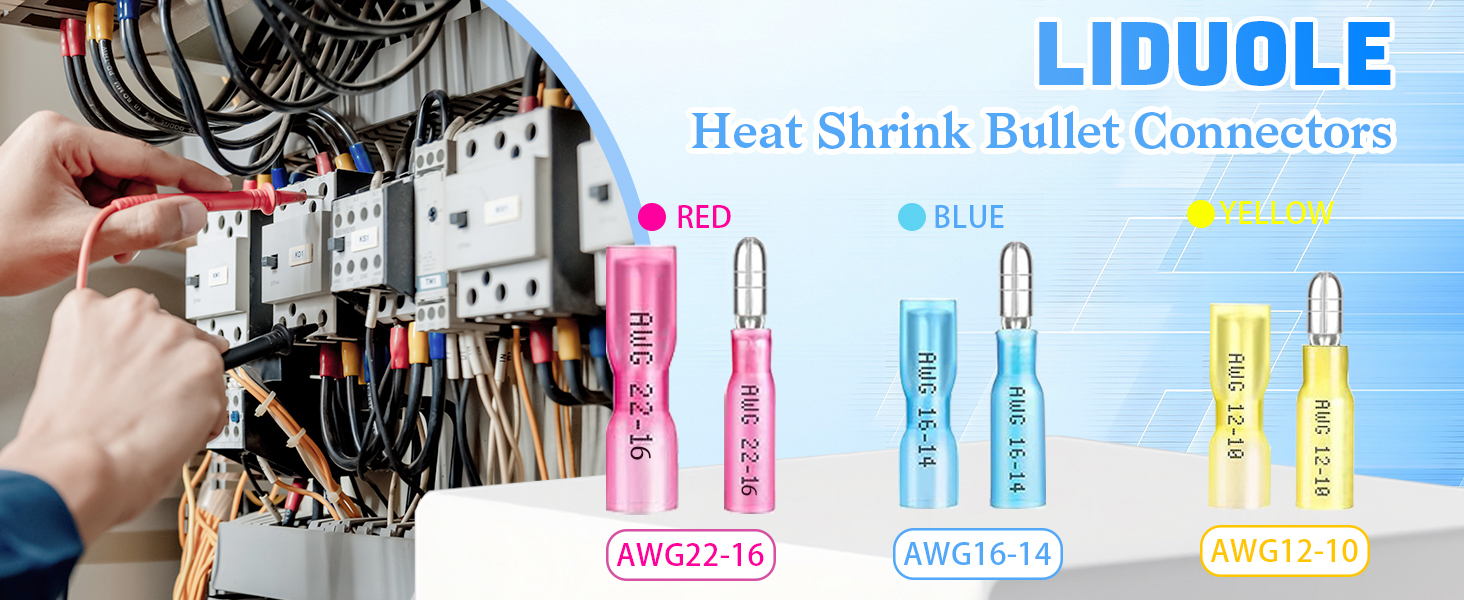 Heat Shrink Bullet Connectors 130PCS