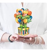Freshcut Paper Pop Up Cards, Mini Birthday Balloons, 6 Inch Mini 3D Popup Greeting Card, Birthday...