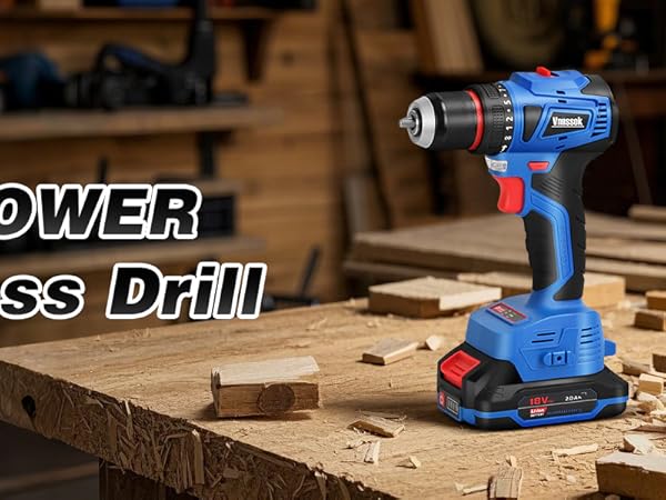 Power Drill Cordless Electric Power Drills Set Tool Drills Cord-less Set with Battery and Charger