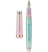 Jinhao 82 Acrylic Fountain Pen, Iridium Extra Fine Nib with Ink Converter, Morandi Lake Blue Cont...