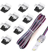 SUPERNIGHT 5 Pin LED Connector 8 Pack for Waterproof 12mm RGBW RGBWW 5050 LED Strip Lights, Strip...