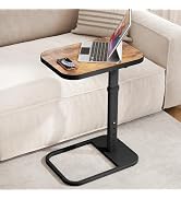 Kitstorack TV Tray Table, Adjustable Height & 90° Flip-Over Panel Design, Sofa Arm End Side Table...