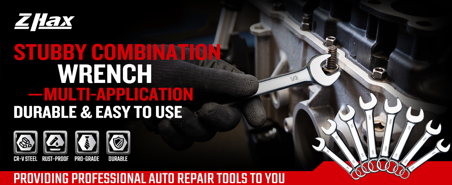 stubby combination wrench