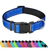 PWOD Reflective Dog Collar, Adjustable Soft Neoprene Padded Nylon Pet Collars with Buckle for Pup...