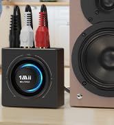 1Mii B06T3 Bluetooth 6.0 Receiver for Home Stereo, Knob Volume Control, RCA & 3.5mm AUX Jack, Wir...