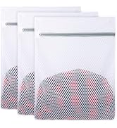 Vivifying Mesh Laundry Bags for Delicates, 3Pcs Honeycomb Mesh Wash Bags with Zipper for Washing ...