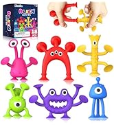 Suction Toy Toddler Bath Toys: 18PCS Sensory Fidget Toys for Kids, Baby Window Toys, No Hole Bath...