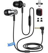 3.5mm Wired Earphone 5.9FT Jack Wired Earbuds in-Ear Noise Canceling Back to School Supplies Comp...