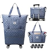 Expandable Foldable Duffel Bag Suitcases,Detachable Rolling Wheels,Rolling Duffle Bag with Wheels...
