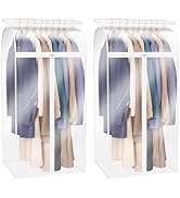 Zilink Hanging Garment Bags for Storage 50 inch (2 Pack) Clear Garment Rack Cover Coat Bags for C...