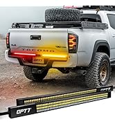 OPT7 Redline Parlux Tailgate Light Bar for Tacoma w/Sequential Amber Turn - Rigid 2-Piece Aluminu...