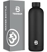 TSAKBAM Insulated Water Bottle with Lid, 25 oz Reusable Leak-Proof Metal Stainless Steel Water Bo...