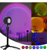 Sunset Projector Lamp,360 Degree Rotation Color Changing Rainbow Projection Light Romantic Visual...