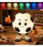 YR YRHH-PET Soccer Night Light, Thumbs Up Positive Lamp, Kid Boy Room Decor | Rechargeable Colorf...