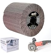 KQCXIK 4.7" x 4" Surface Conditioning Tool, 80 Grit Emery Cloth Wire Drawing Wheel for Burnishing...