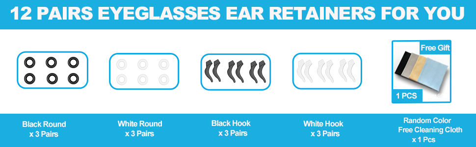 12pairs eyeglasses ear retainers