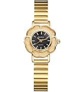 JewelryWe Women's Flower Gold Watch: Analog Quartz Small Watch Stainless Steel Dainlty Casual Dre...